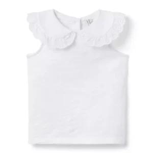 Eyelet Collar Top