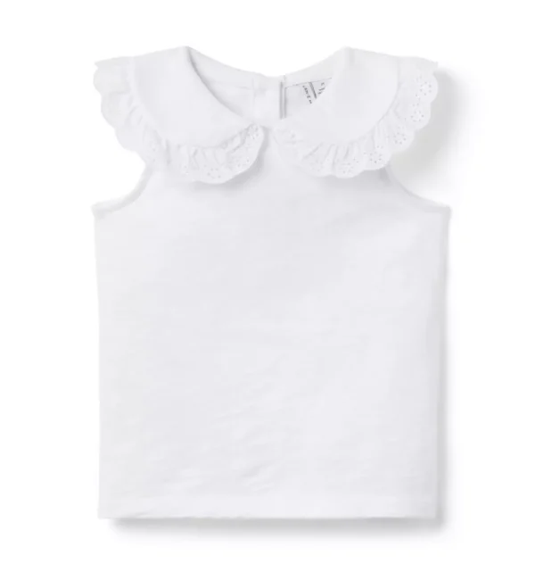 Eyelet Collar Top