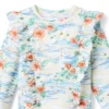Island Floral Ruffle Rash Guard Swimsuit