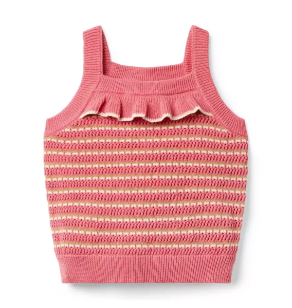 Striped Ruffle Sweater Top