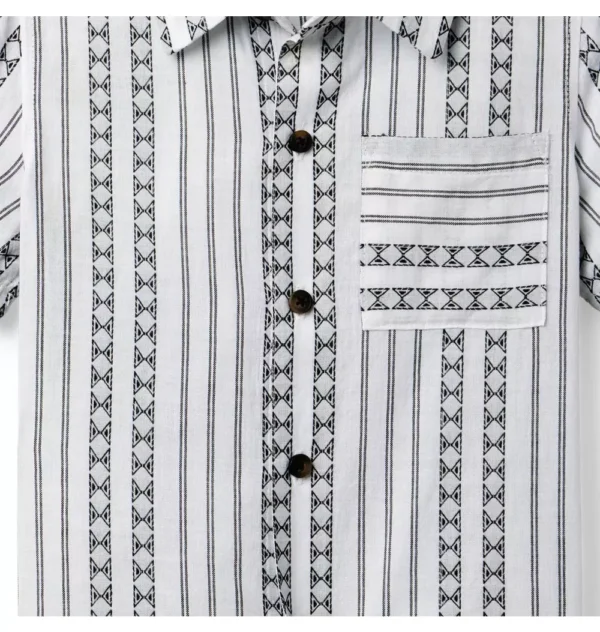 Textured Geo Striped Shirt