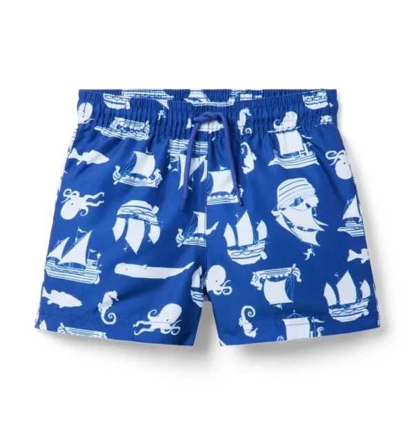 Recycled Pirate Ship Swim Trunk