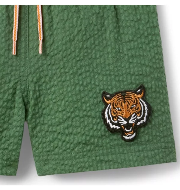Recycled Seersucker Tiger Swim Trunk