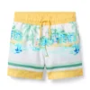 Recycled Vacation Border Swim Trunk