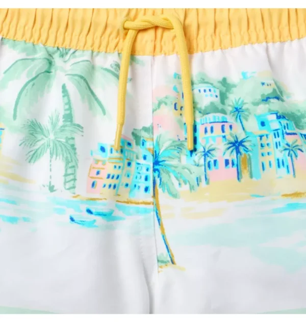 Recycled Vacation Border Swim Trunk