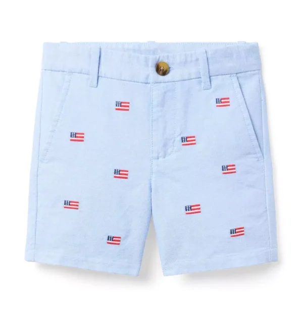 Embroidered Flag Oxford Short