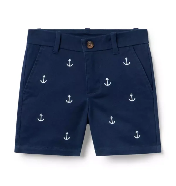 Embroidered Anchor Twill Short