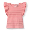 Scalloped Flutter Sleeve Top