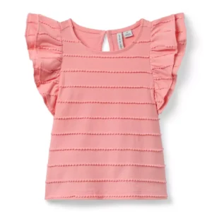 Scalloped Flutter Sleeve Top