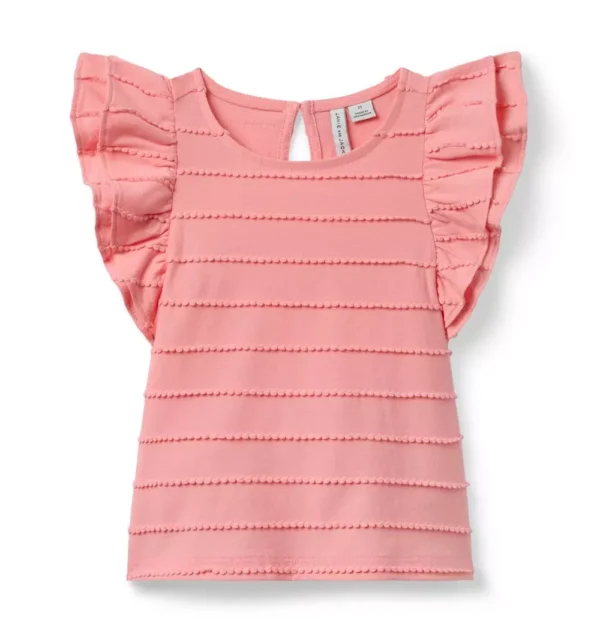 Scalloped Flutter Sleeve Top