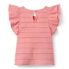 Scalloped Flutter Sleeve Top