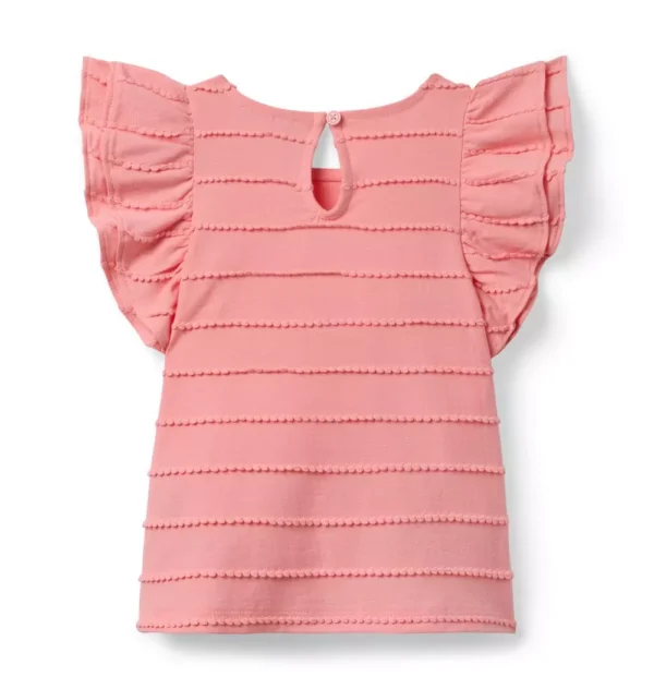 Scalloped Flutter Sleeve Top