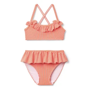 Recycled Striped Ruffle 2-Piece Swimsuit
