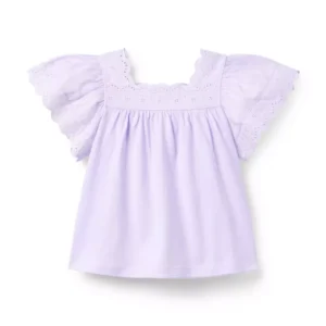 Girls Eyelet Detail Top