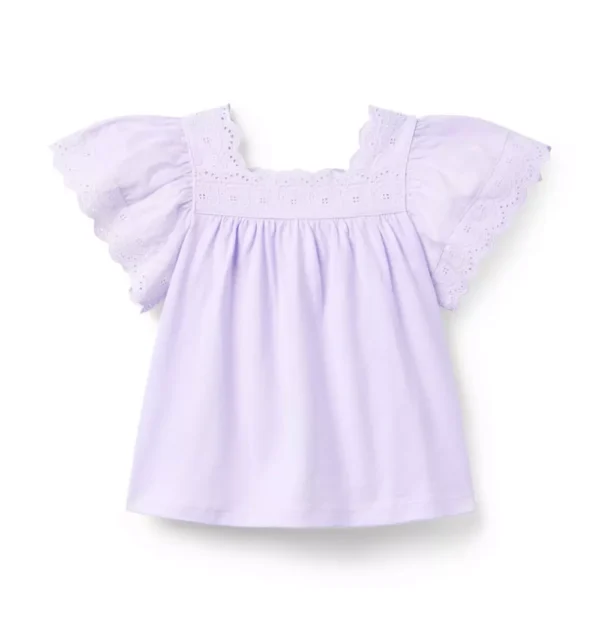 Girls Eyelet Detail Top