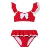 Textured Ruffle Bow 2-Piece Swimsuit