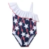 Star Ruffle Shoulder Swimsuit