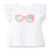 Sunglasses Print Ruffle Top