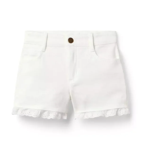 Denim Eyelet Trim Short
