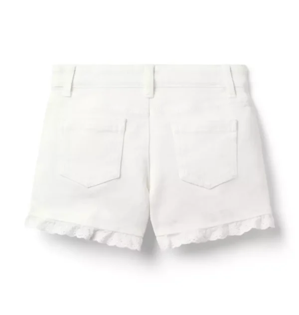 Denim Eyelet Trim Short