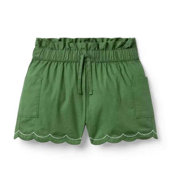Poplin Scalloped Short