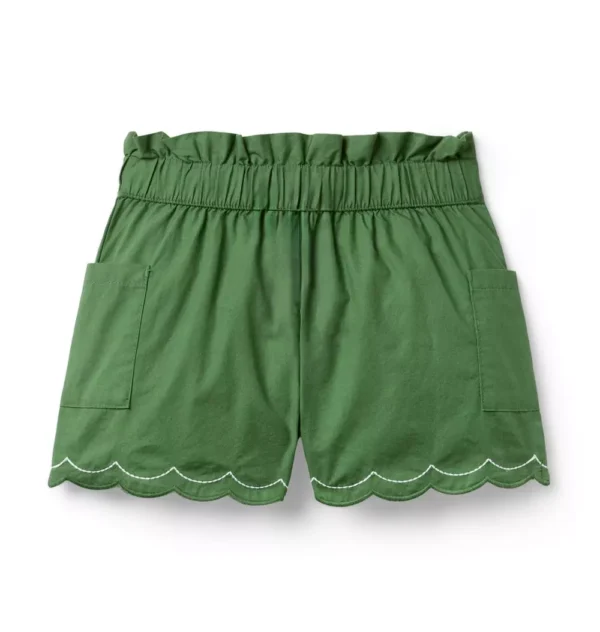 Poplin Scalloped Short