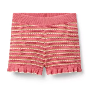 Striped Ruffle Sweater Short
