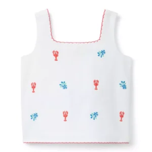 Embroidered Lobster Top