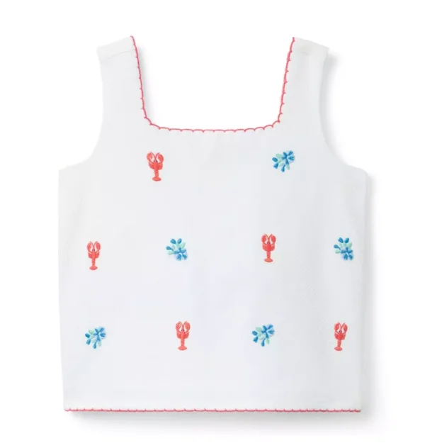 Embroidered Lobster Top