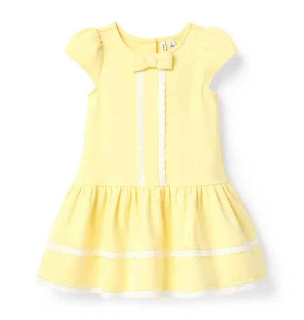 Eyelet Trim Ponte Dress
