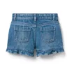 Denim Ruffle Cuff Short In Medium Wash