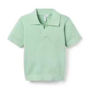 Relaxed Collar Textured Knit Polo