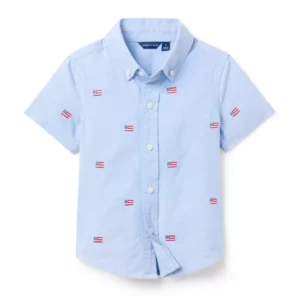 Embroidered Flag Oxford Shirt
