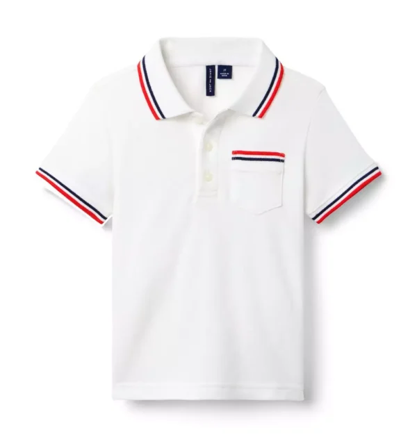 The Stripe Trim Pique Polo